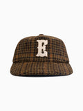 MONOGRAM WOOL CAP - BROWN TARTAN